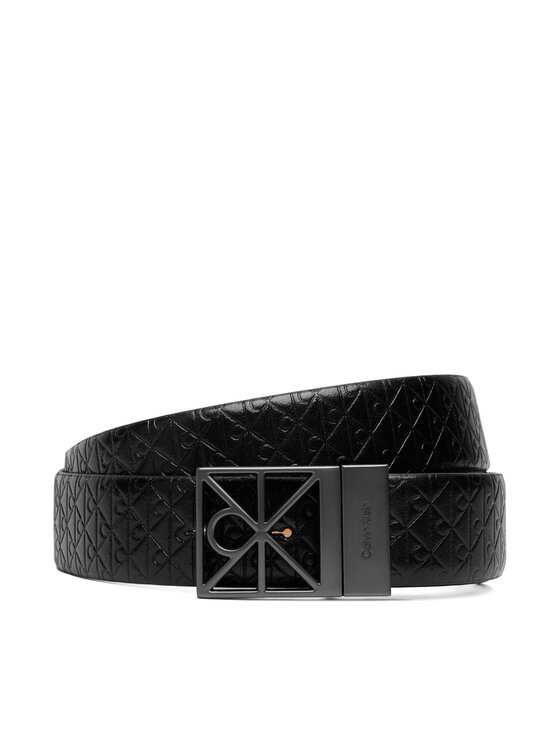 Calvin Klein Pasek Męski Emblem Cutout W/ Aop 35mm Adj LV04D7122G Czarny