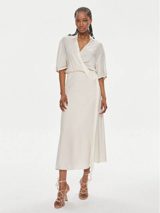 PINKO Sukienka codzienna Macbeth 103561 A1WV Beżowy Relaxed Fit