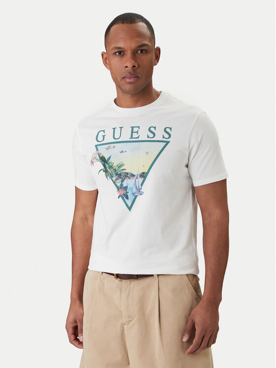 Guess T-Shirt M6GI49 K3584 Biały Reglan Fit