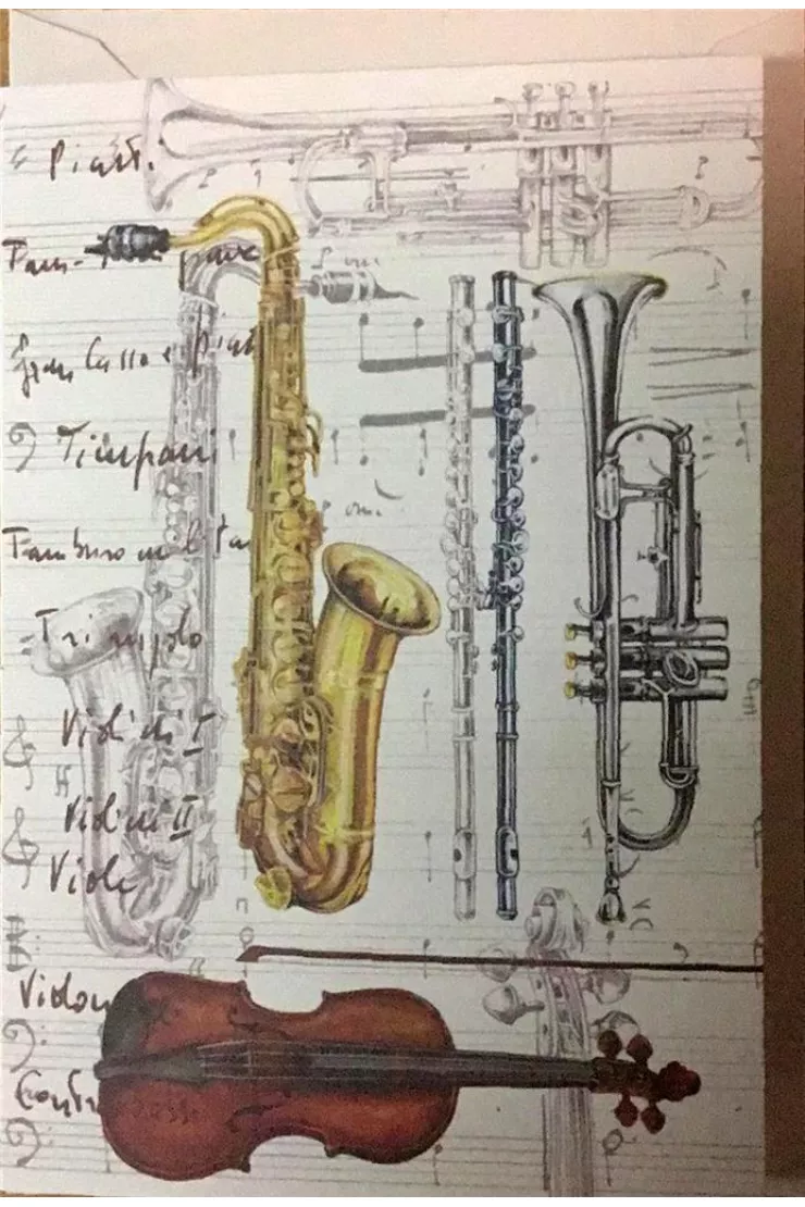 Karnet B6 + koperta 5648 Instrumenty