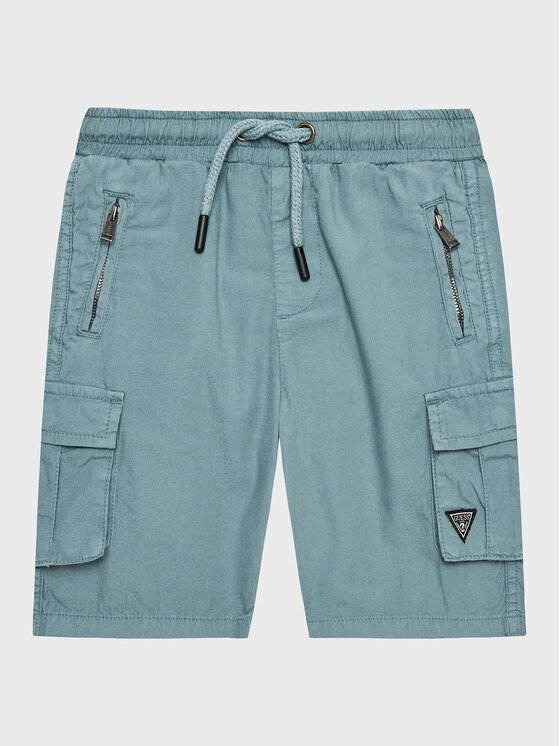 Guess Szorty materiałowe N2RD01 D3XN0 Niebieski Regular Fit
