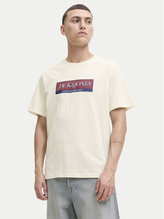Jack & Jones T-Shirt Rinwood 12283628 Écru Regular Fit
