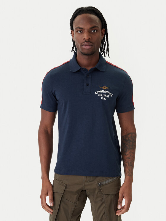 Aeronautica Militare Polo 261PO1926UJ00723 Granatowy Regular Fit