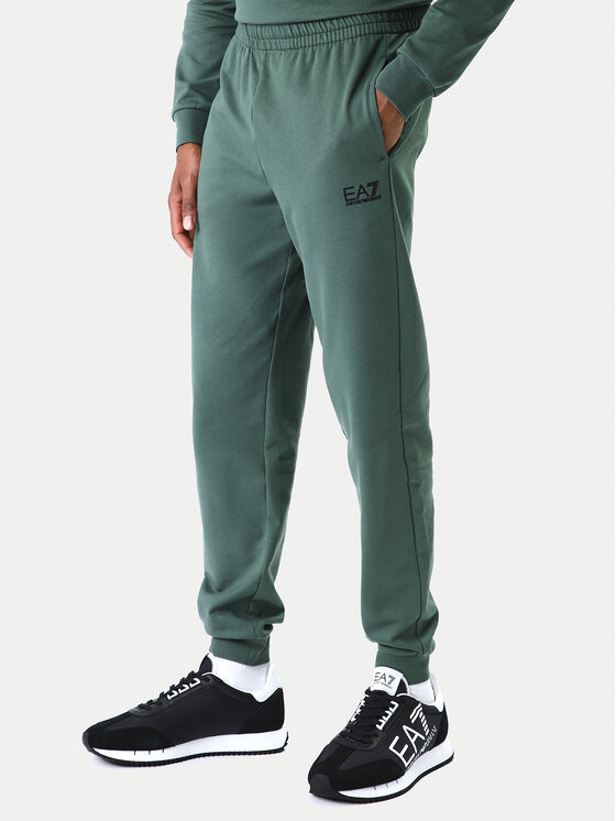 EA7 Emporio Armani Spodnie dresowe 8NPP66 PJVRZ U7260 Zielony Regular Fit