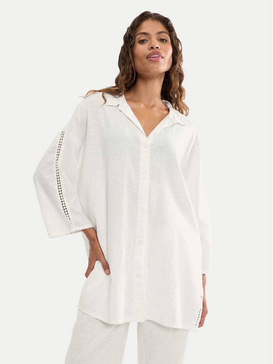 Triumph Koszulka piżamowa Summer Wear 10227228 Biały Regular Fit