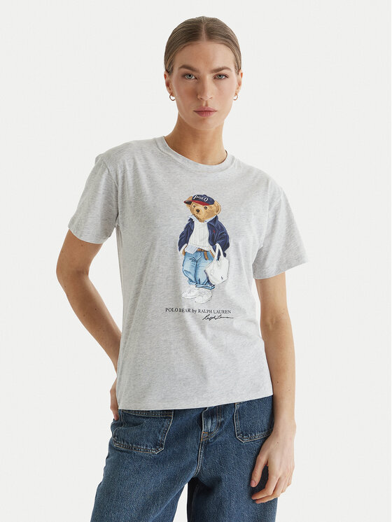 Polo Ralph Lauren T-Shirt 211A96261001 Szary Slim Fit