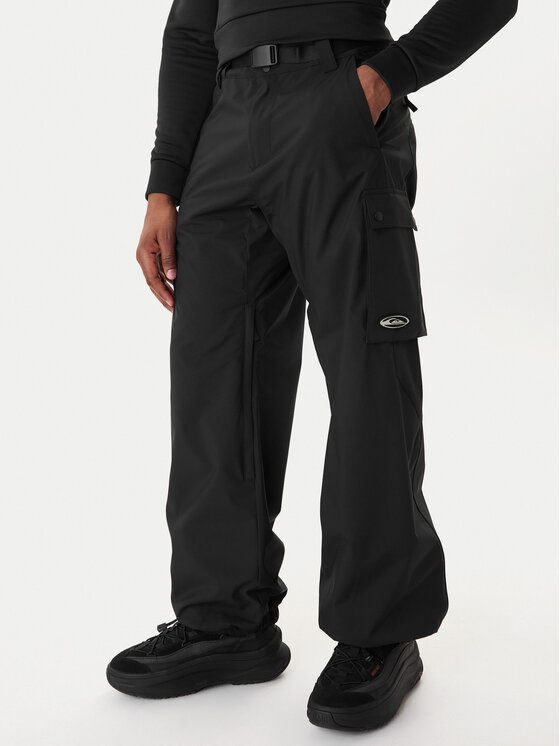 Quiksilver Spodnie narciarskie Snow Down Cargo EQYTP03231 Czarny Relaxed Fit