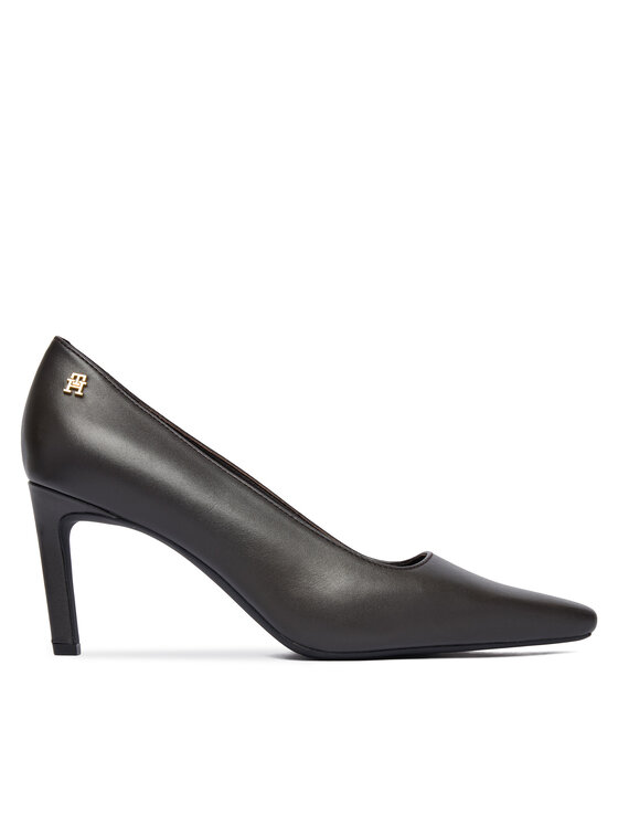 Tommy Hilfiger Czółenka Th Logo Lth Pump Slanted Hl FW0FW09008 Czarny