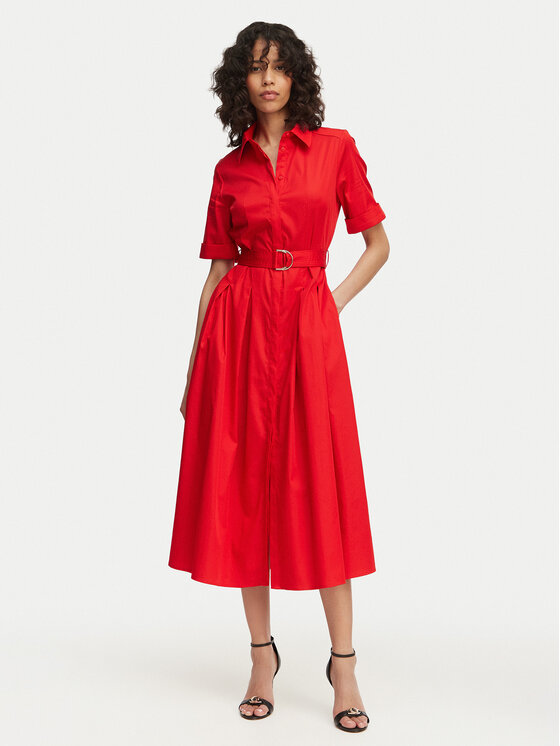 LOLA CASADEMUNT Sukienka koszulowa LS2616089 Czerwony Regular Fit