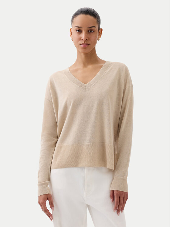 Gap Sweter 854769-02 Beżowy Relaxed Fit