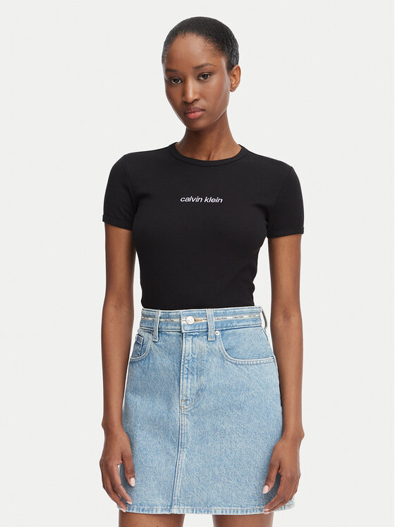 Calvin Klein Jeans T-Shirt LV047G816G Czarny Slim Fit