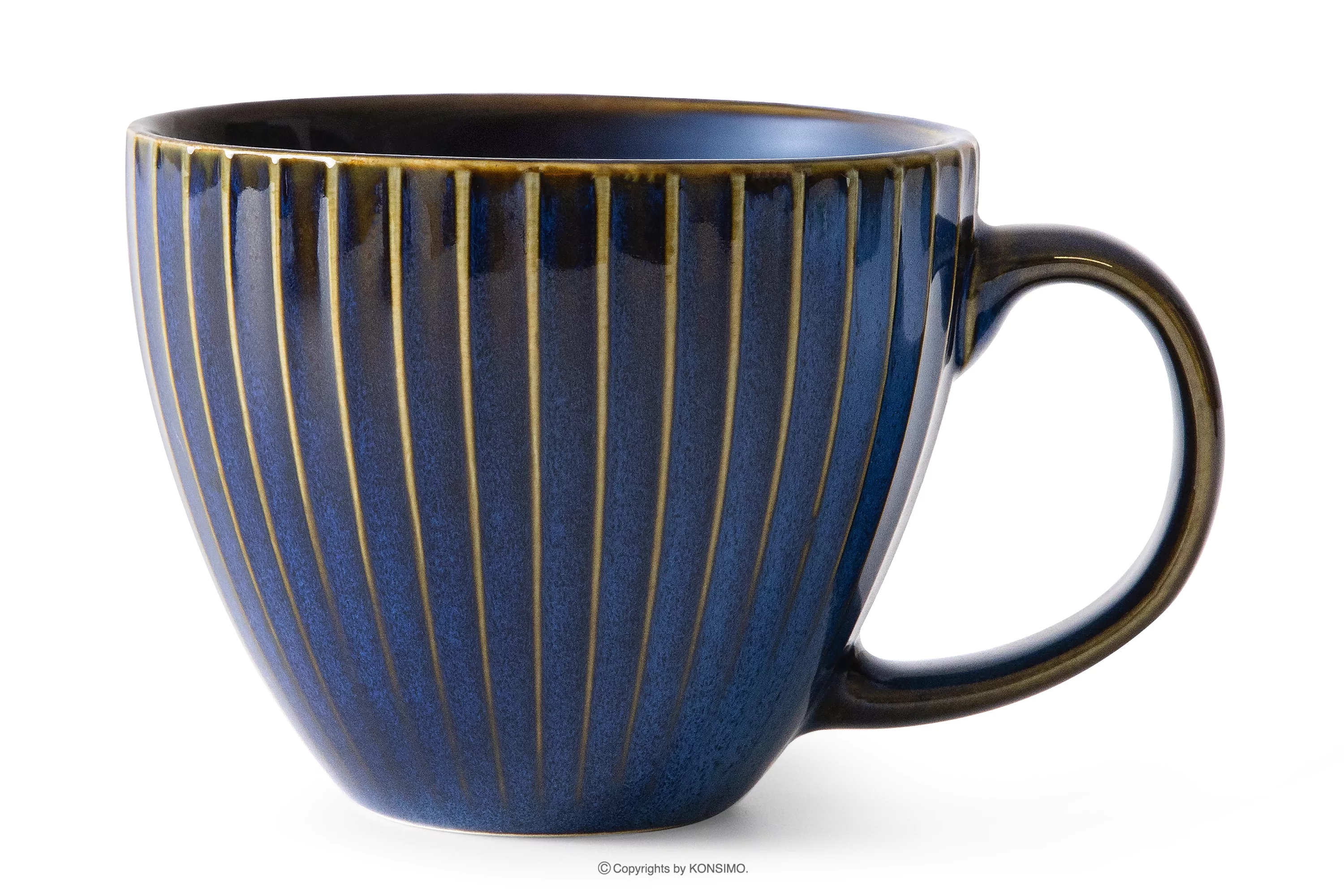 Filiżanka duża porcelana reaktywna granatowy AD STRIPES