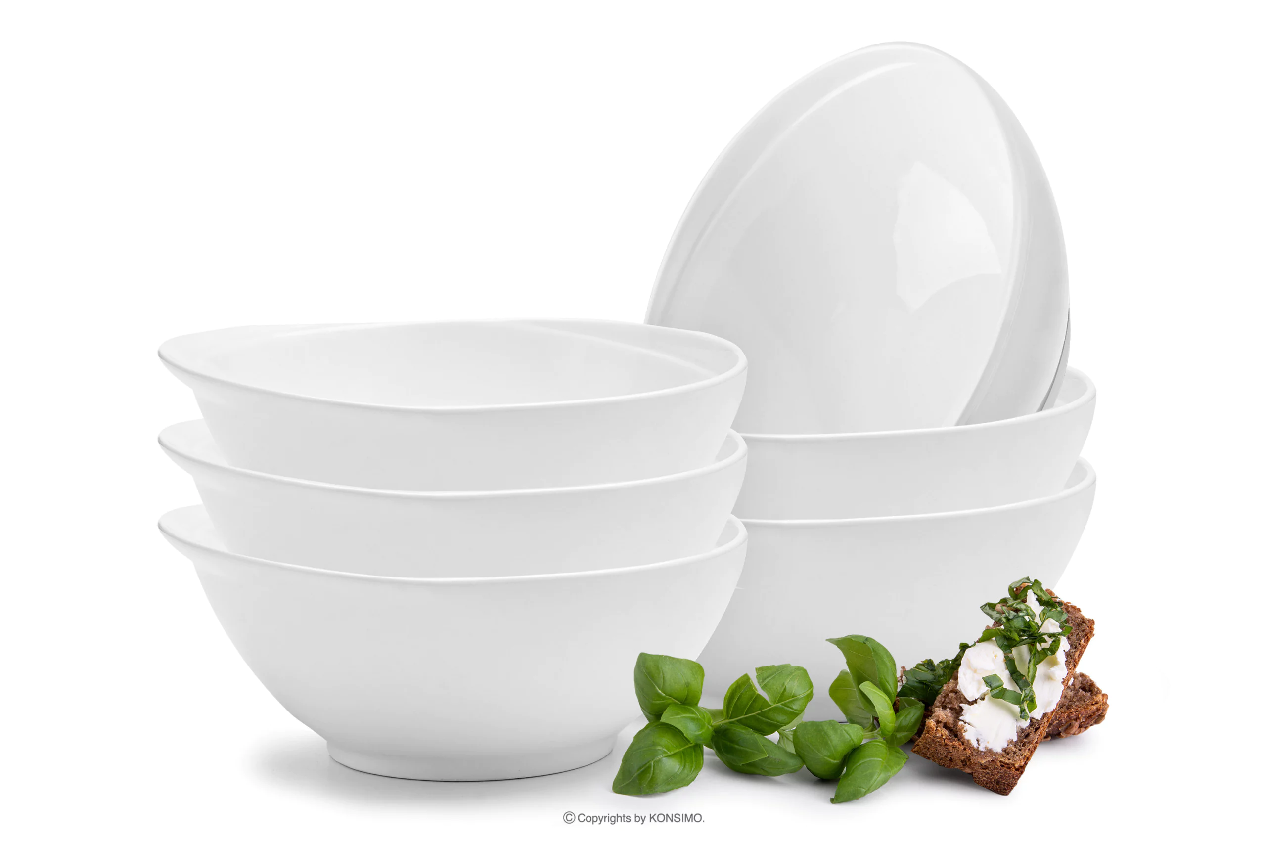 Zestaw misek porcelanowych dla 6 osób biały RESEDA miniaturka