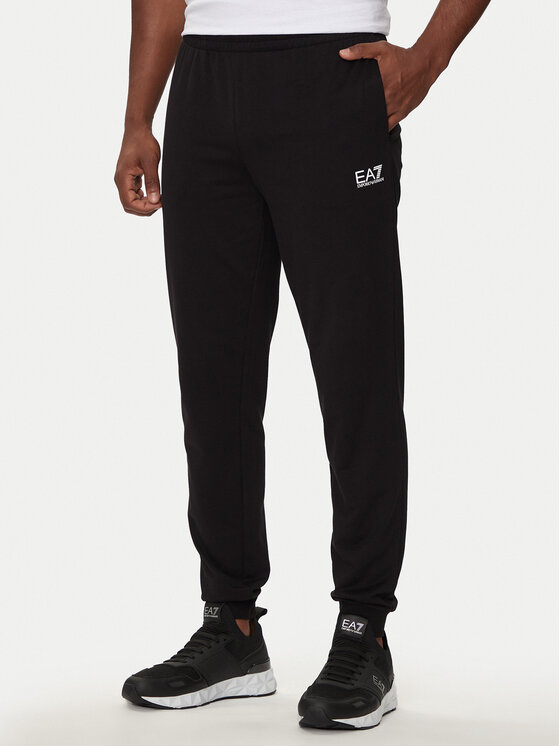 EA7 Emporio Armani Spodnie dresowe 8NPP66 PJVRZ 1200 Czarny Regular Fit