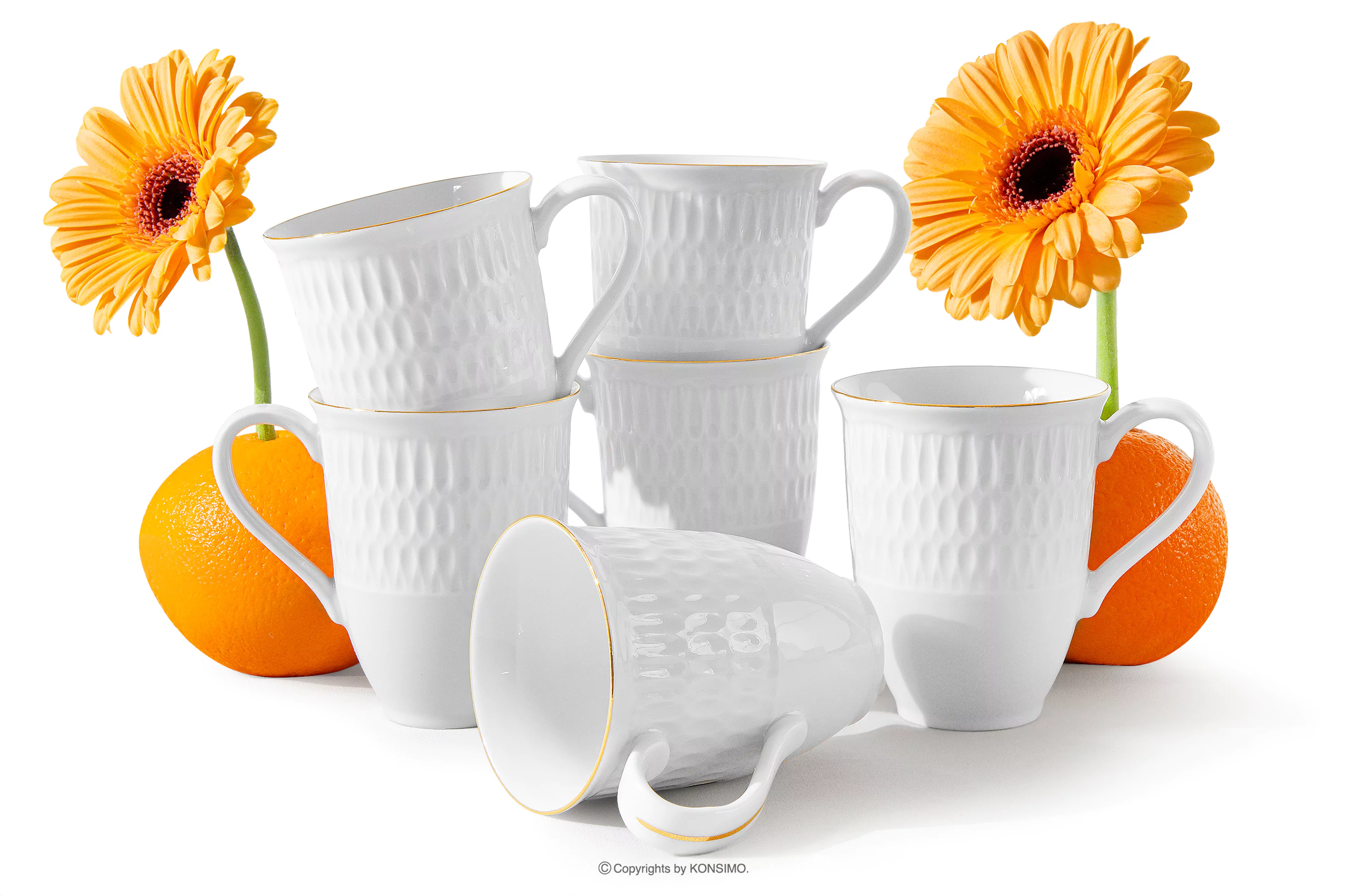 Kubek z porcelany złota linia 6 szt. SOFIA ZŁOTA LINIA