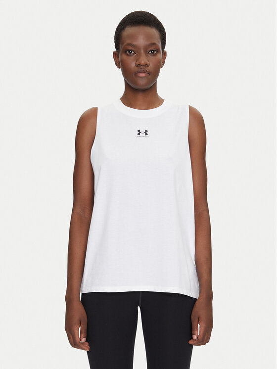Under Armour Koszulka techniczna Rival Muscle 1383659 Biały Regular Fit