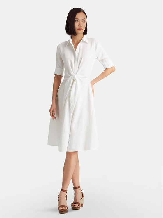Lauren Ralph Lauren Sukienka koszulowa 200831364001 Biały Regular Fit