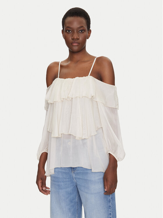 Dixie Bluzka C207W020A Écru Regular Fit