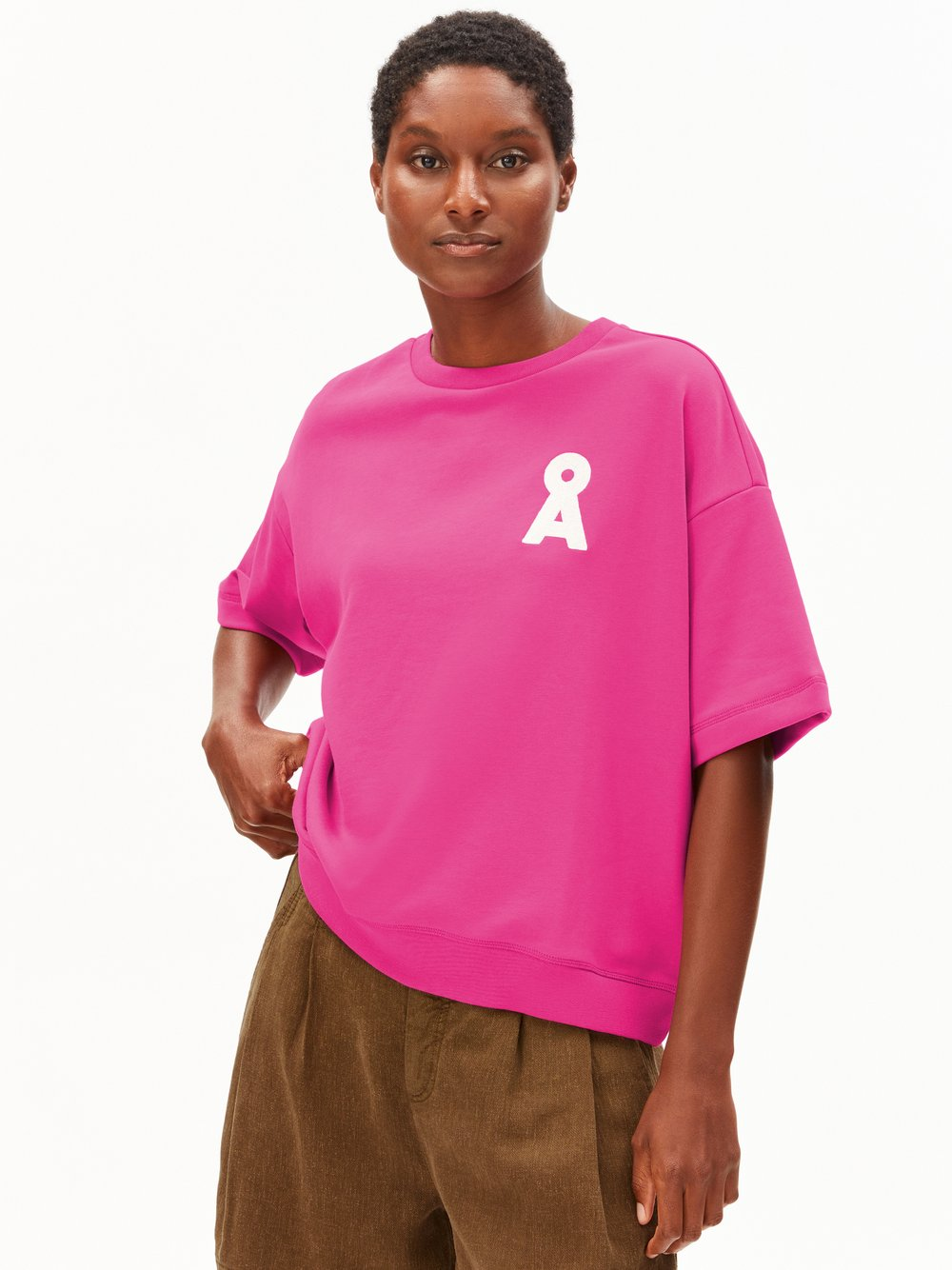 ARMEDANGELS Bluza damska - Bamikaa Kobiety Bawełna (100%) wyrazisty róż, XS