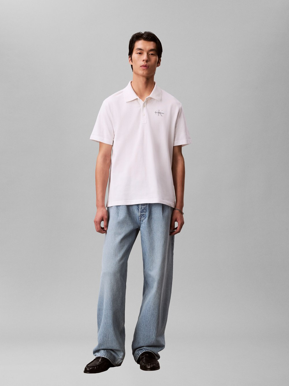 Calvin Klein Jeans Męska koszulka polo Mężczyźni Bawełna biały, XXL