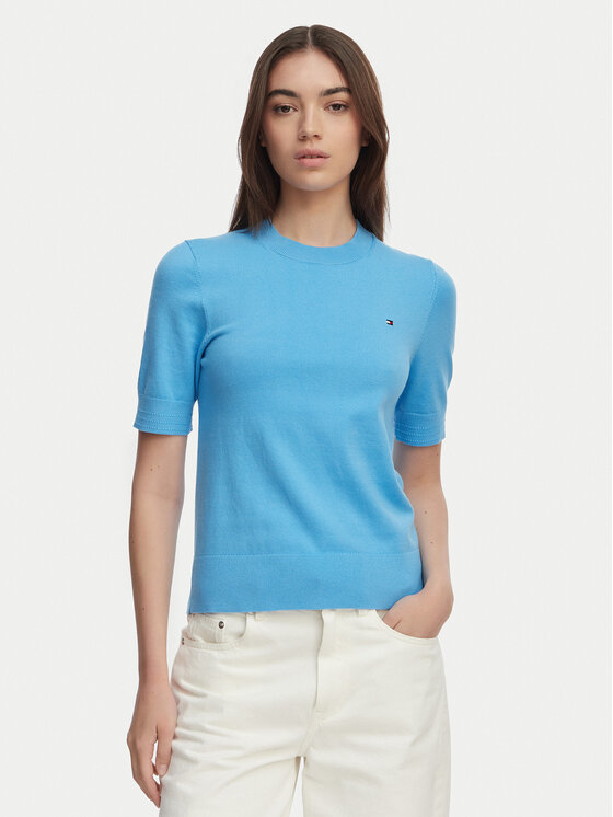 Tommy Hilfiger T-Shirt WW0WW49705 Niebieski Slim Fit