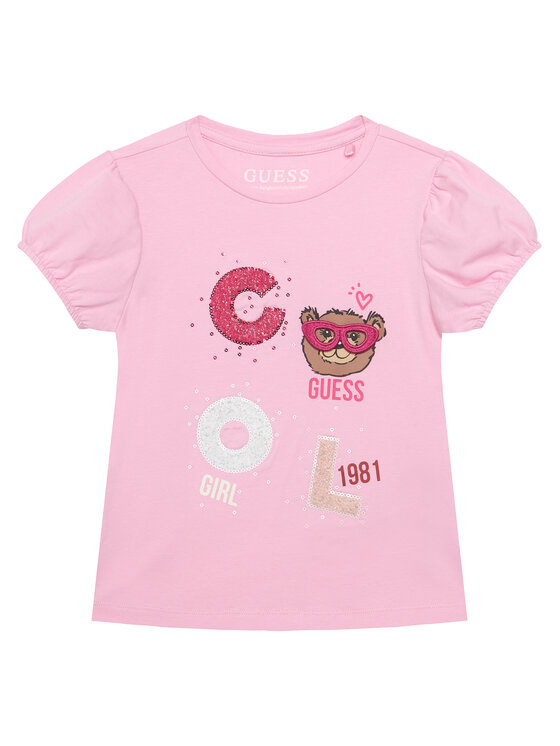 Guess T-Shirt K6RI05 K6YW4 Różowy Regular Fit