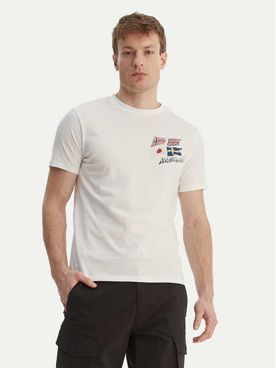 Napapijri T-Shirt S-Mahsa NP0A4FZB Biały Regular Fit