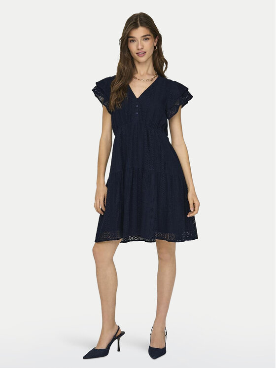 ONLY Sukienka letnia Helena 15303058 Granatowy Regular Fit