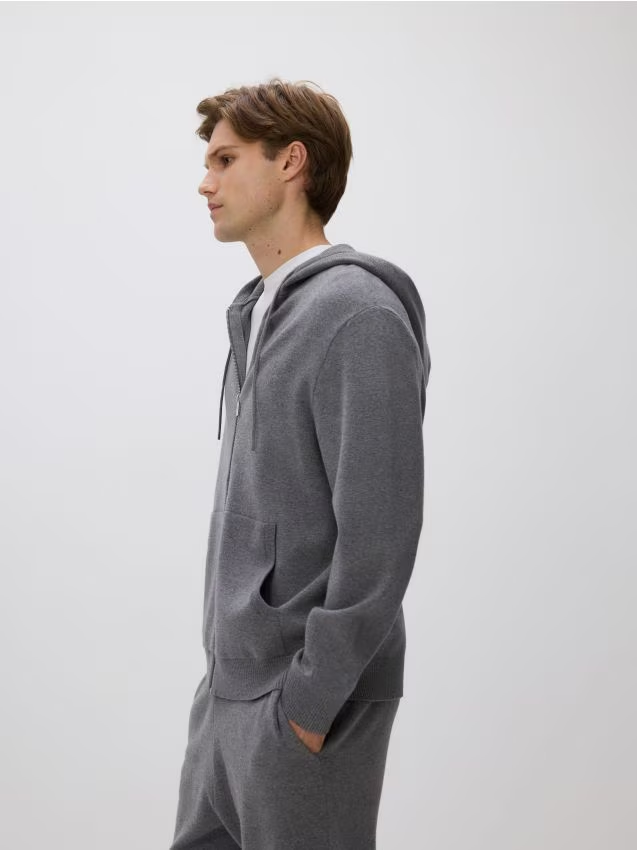 Reserved - Sweter z kapturem - szary