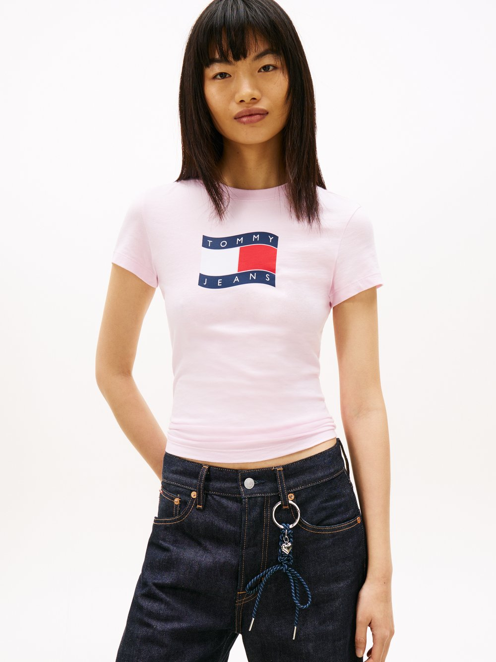 Tommy Jeans Koszulka damska Kobiety Bawełna (100%) różowy, S
