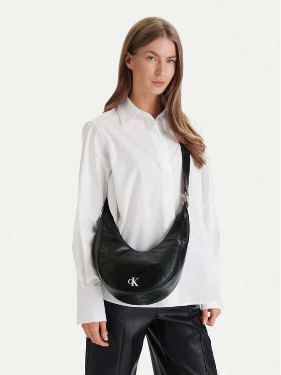 Calvin Klein Torebka Buckle Convertible Small Hobo LV04F3512G Czarny