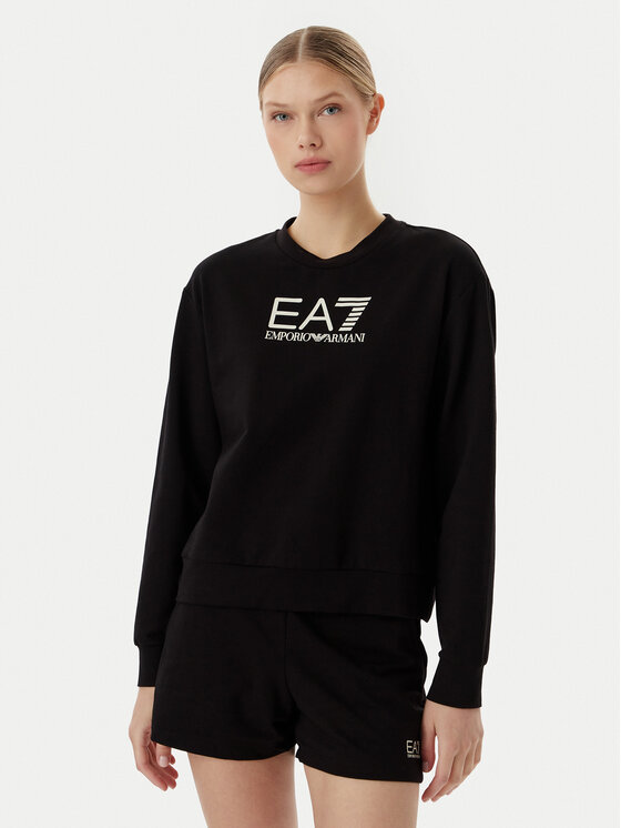 EA7 Emporio Armani Komplet bluza i szorty sportowe 7W000974 AF13135 UC001 Czarny Regular Fit
