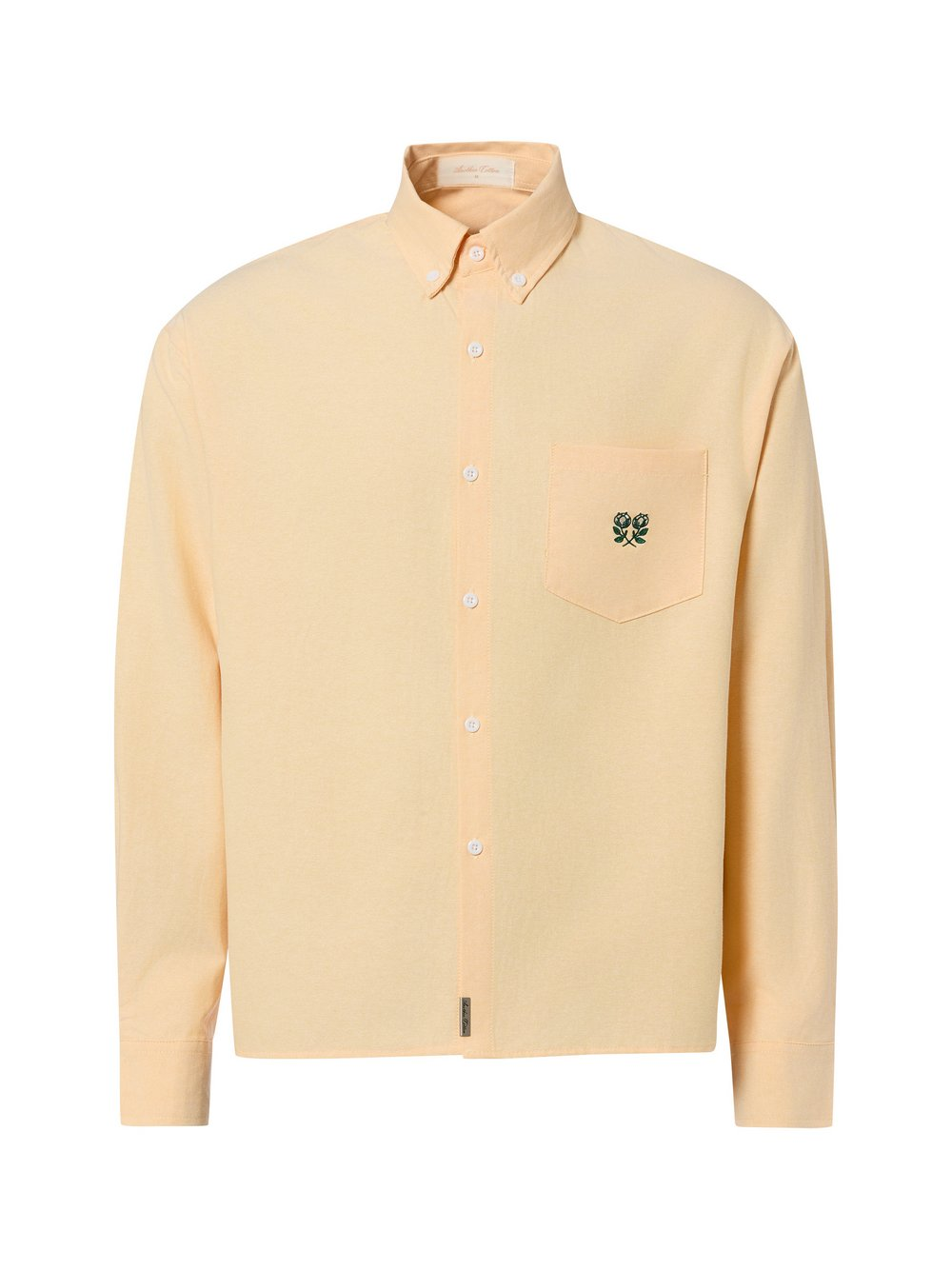 Another Cotton Lab Męska koszula na co dzień - Everyday Pocket Mężczyźni Bawełna żółty, XL