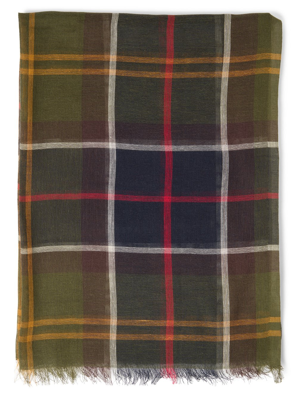 Barbour Damski szalik z płótna - Welton Tartan Kobiety Bawełna zielony|wielokolorowy, 50