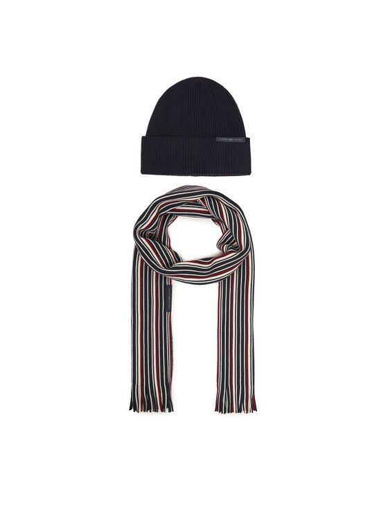 Tommy Hilfiger Zestaw Szalik i Czapka Th Corp Love AM0AM12939 Granatowy
