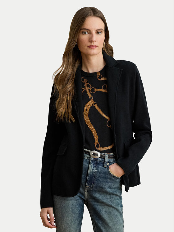 LAUREN RALPH LAUREN Marynarka 200971364001 Czarny Straight Fit