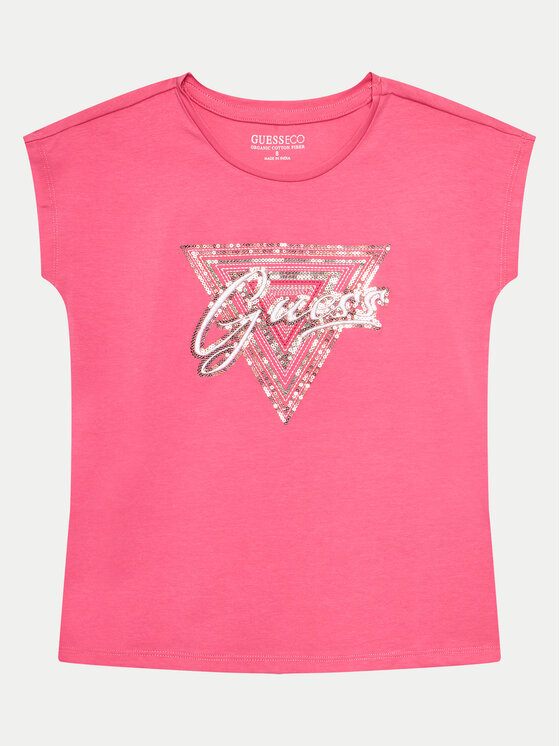 Guess T-Shirt J4GI21 K6YW4 Różowy Boxy Fit