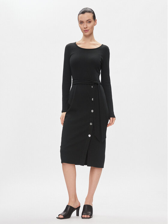 Lauren Ralph Lauren Sukienka dzianinowa 250889290004 Czarny Slim Fit