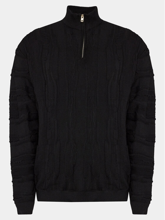 Redefined Rebel Sweter Santino 222072 Czarny Regular Fit