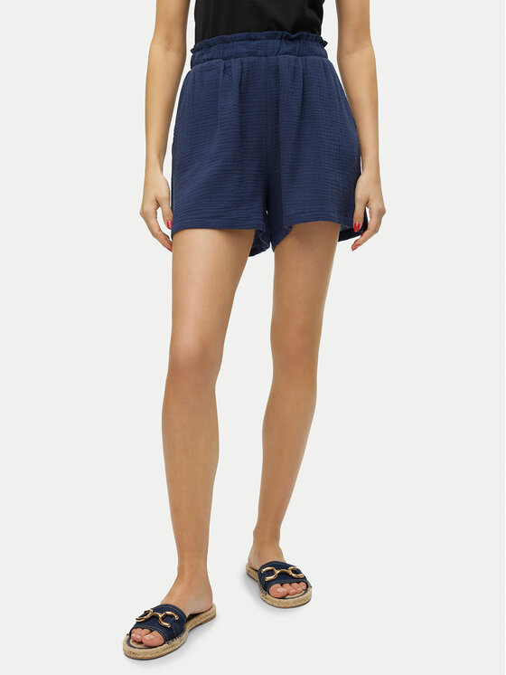 Vero Moda Szorty materiałowe Natali 10279687 Niebieski Baggy Fit
