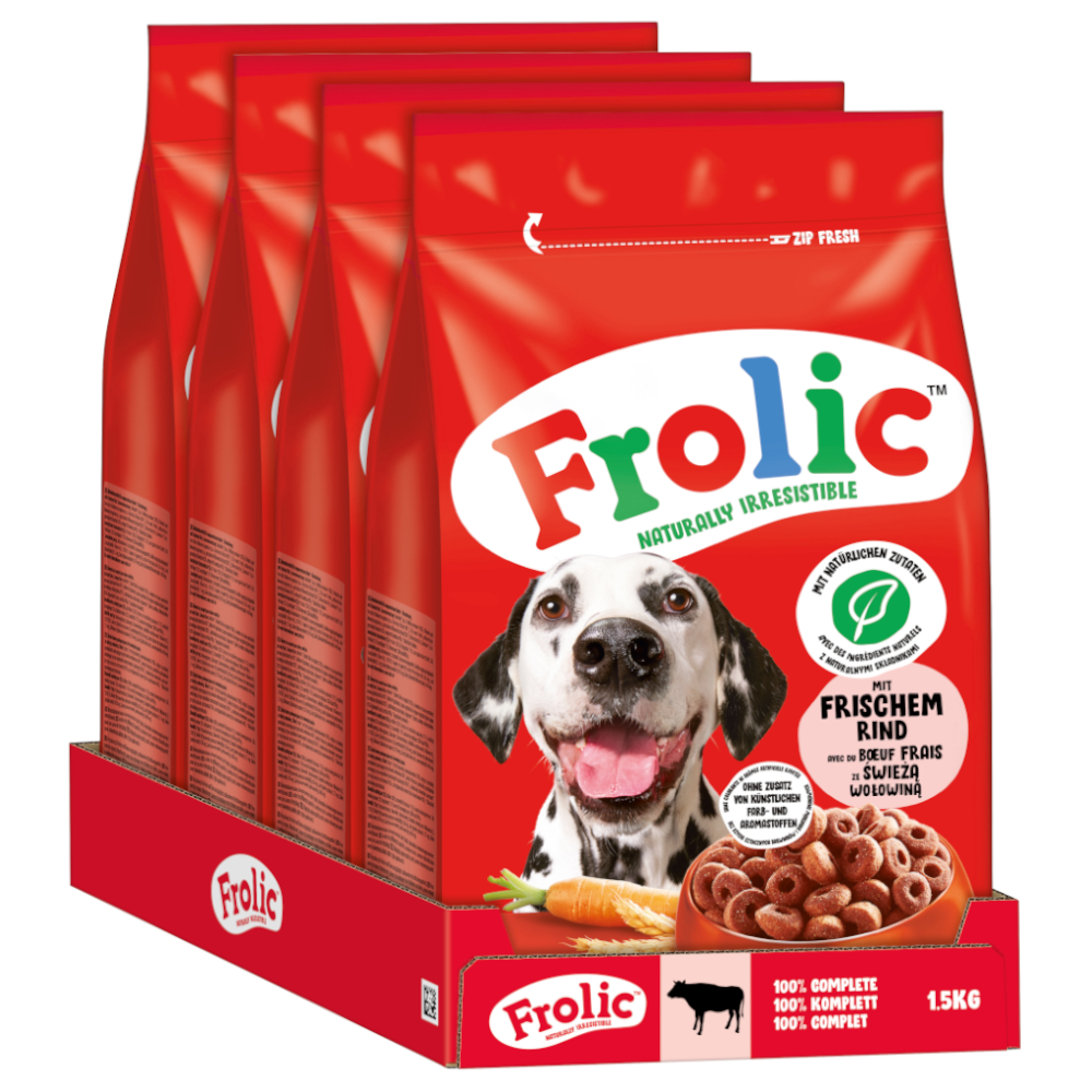 Frolic z wołowiną, marchwią i zbożami - 6 kg (4 x 1,5 kg)