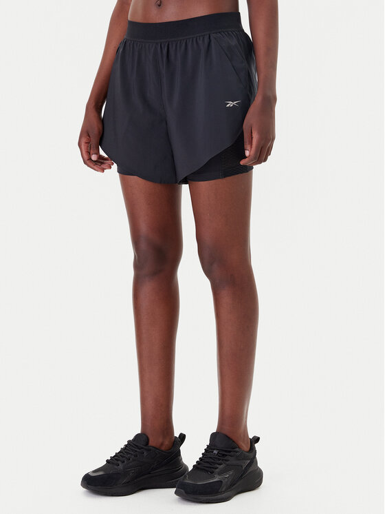 Reebok Szorty sportowe Running 100075412 Czarny Regular Fit miniaturka
