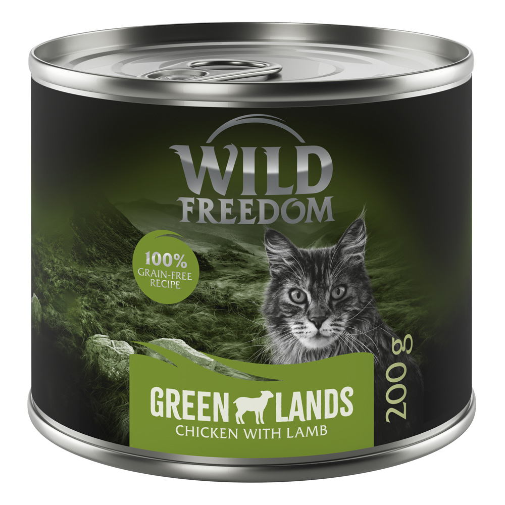 Wild Freedom Adult, 6 x 200 g - bezzbożowa receptura - Green Lands – Jagnięcina i kurczak
