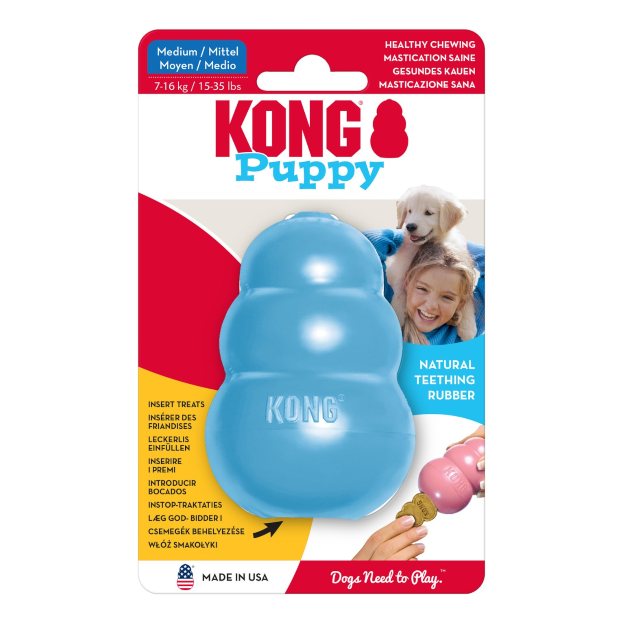 KONG Puppy - M, niebieski