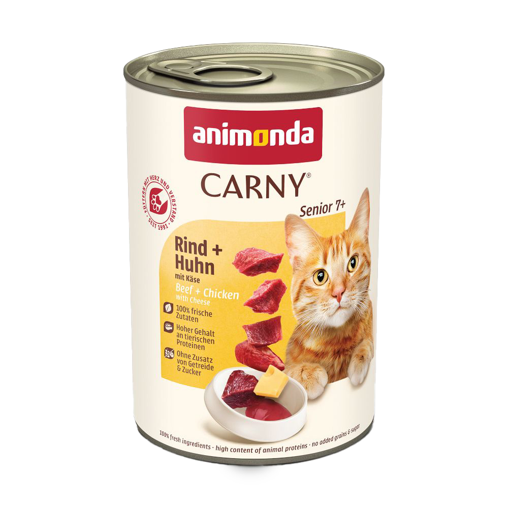 animonda Carny Senior, 6 x 400 g - Wołowina i kurczak z serem