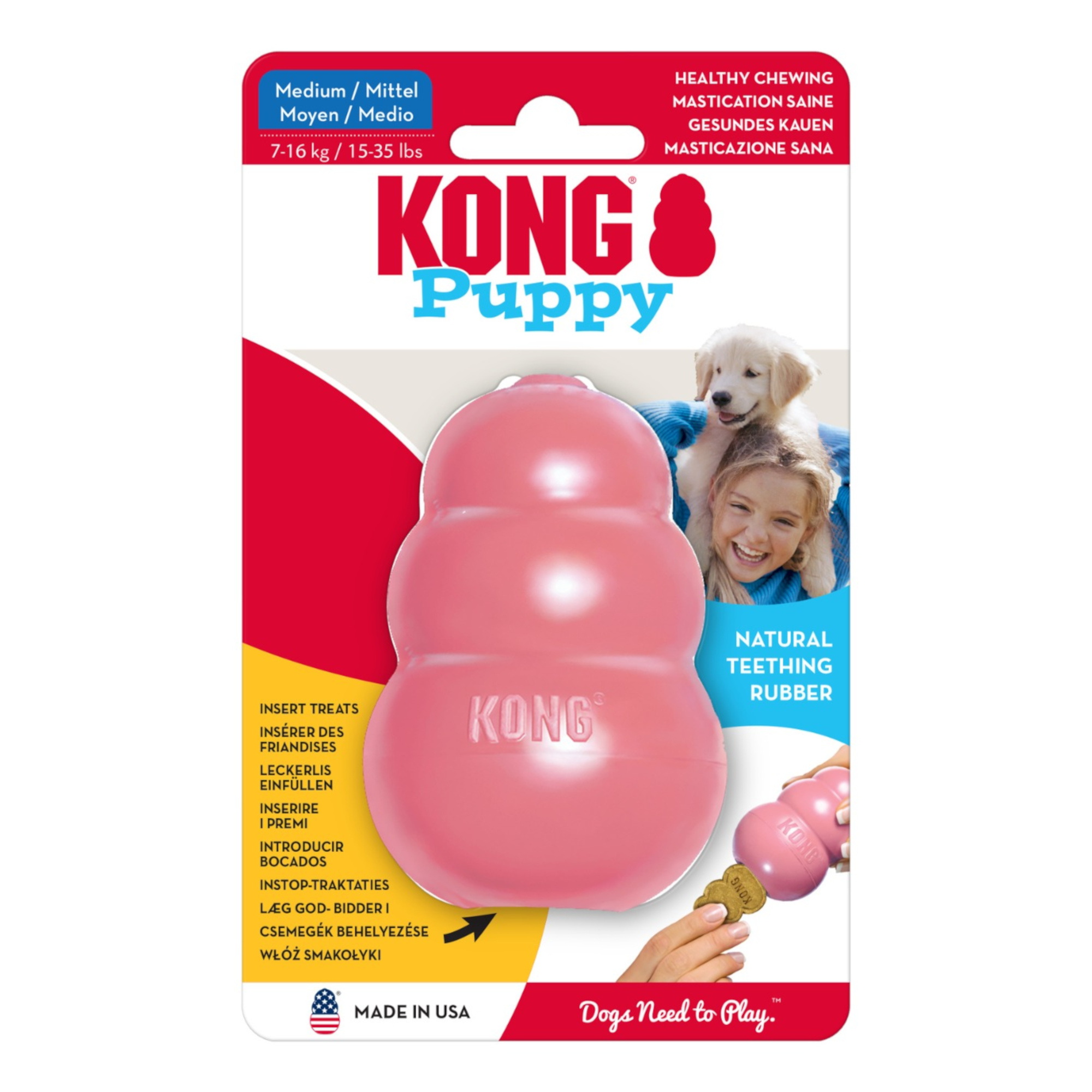 KONG Puppy - M, różowy