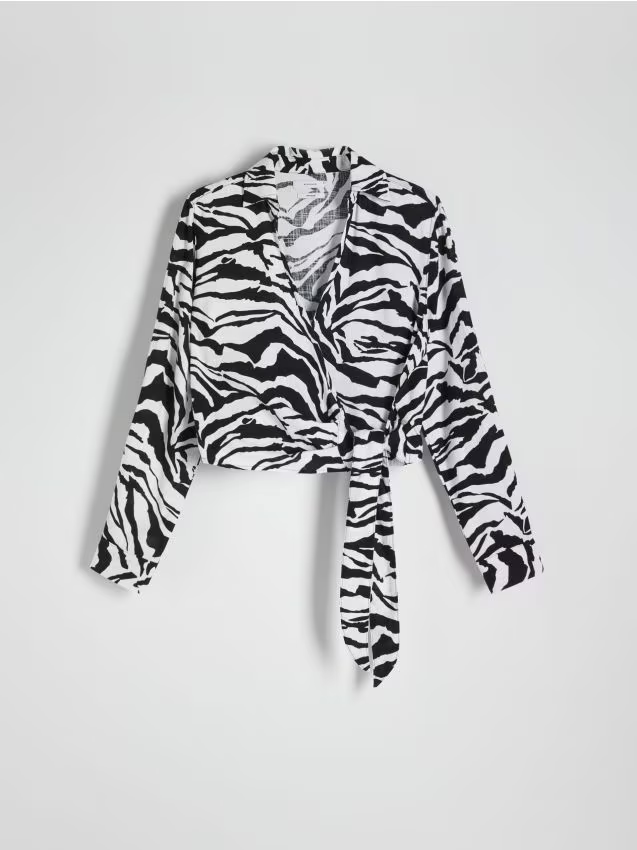 Reserved - Kopertowa koszula z dodatkiem lnu - wielobarwny