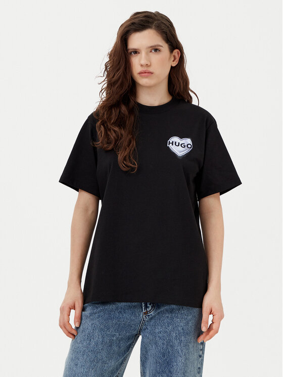 HUGO T-Shirt Vintage 50534545 Czarny Boxy Fit