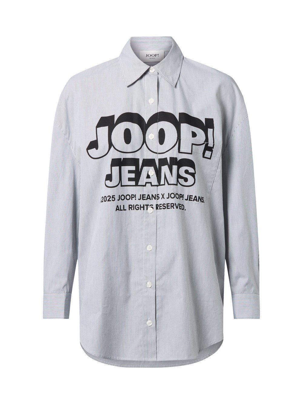 Joop Jeans Damska bluzka koszulowa - Brenda2 Kobiety Bawełna szary|biały, L