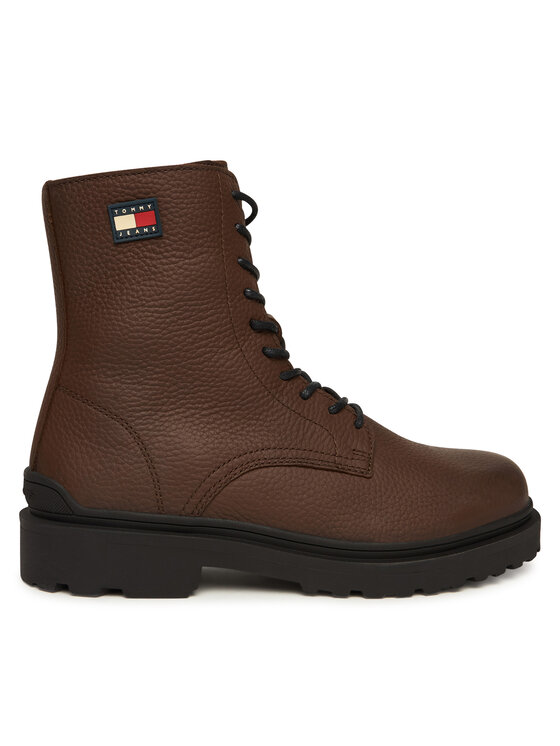 Tommy Jeans Trzewiki Tjm Lace Up Tumbled High EM0EM01631 Brązowy